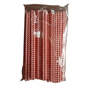 CAÑA PAPEL RECTA OLAS  ROJO/BLANCO 200 x 6 mm