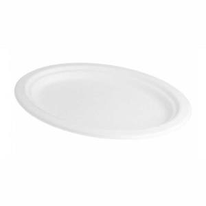 PLATO CAÑA DE AZUCAR OVAL 31 x 16 cms BLANCO