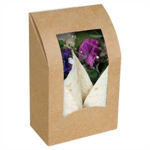 ENVASE WRAPP KRAFT CON VENTANA 150 x 95 x 53 mm