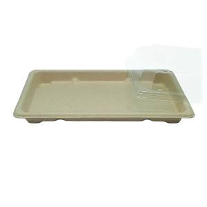 ENVASE SUSHI FIBRA DE TRIGO  +TAPA OPS 213 x 133 x 20 mm