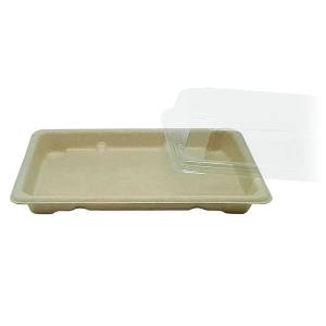 ENVASE  SUSHI FIBRA DE TRIGO + TAPA OPS 186 X 130 X 20 mm