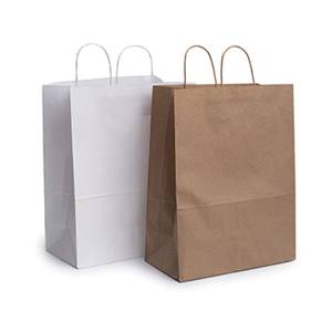 BOLSA PAPEL KRAFT ASA RIZADA 27 X 32 + 13 CMS