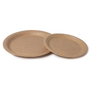 PLATO REDONDO  CARTON KRAFT 22 cms