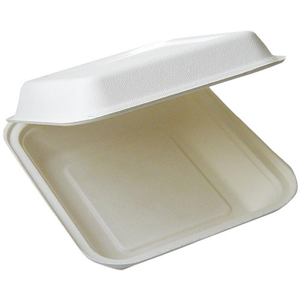 CAJA HAMBURGUESA CAÑA AZUCAR 14 X 14 x 9 cm