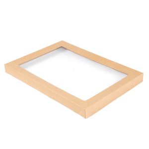 TAPA PARA CAJA CON VENTANA  KRAFT 300 G/M2 36,4x25,5x3 CM