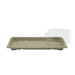 ENV. SUSHI  FIBRA DE TRIGO + TAPA OPS  220x90x20mm  PAQ50