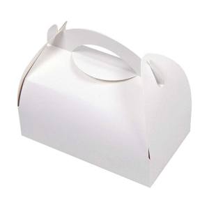 CAJA PASTELERIA BLANCA CON ASA 17 x 15,5 x 5,5/11 cms