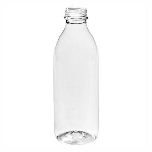 BOTELLA PET 1 LIT TRANSP + TAPON NEGRO