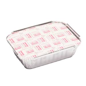 TAPA ENVASE RECTANGULAR ALUMINIO CANTO ALTO 360 cc